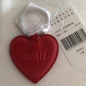 NWT Barney’s NY red leather heart key ring (3)